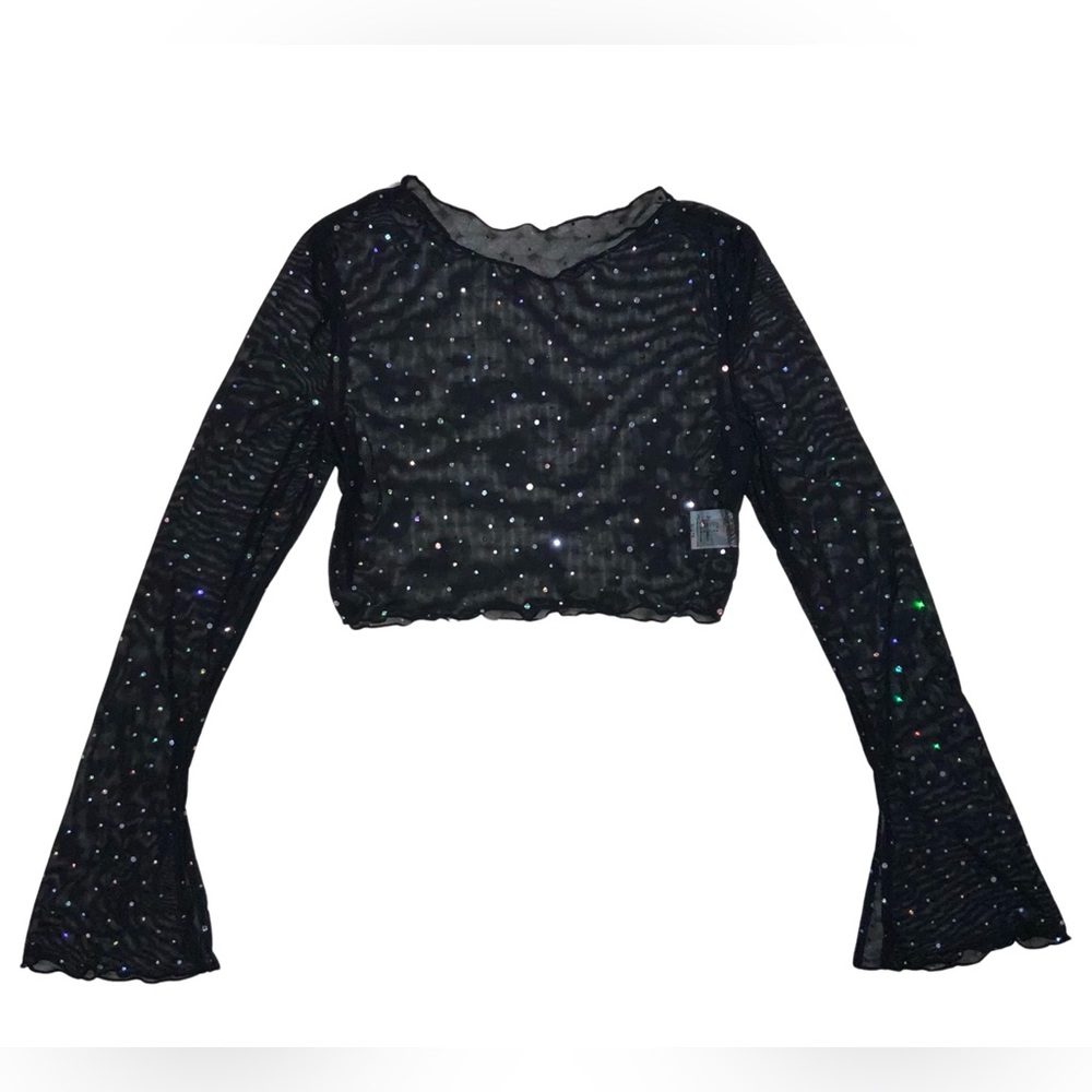 Sparkly Mesh Long Sleeve Top